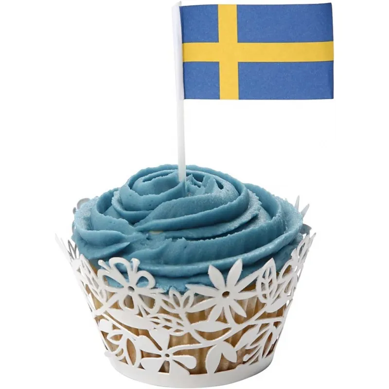 Kuchenflagge, Größe 30x50 mm, 100 Stk/ 1 Pck, Schweden
