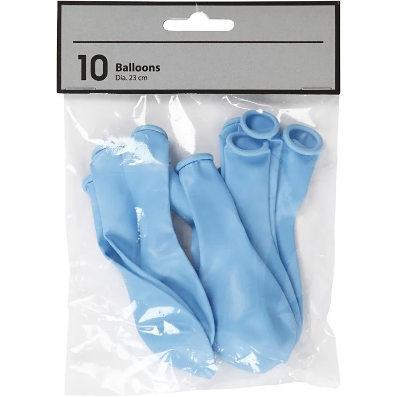 Ballons, D 23 cm, rund, Hellblau, 10 Stk/ 1 Pck