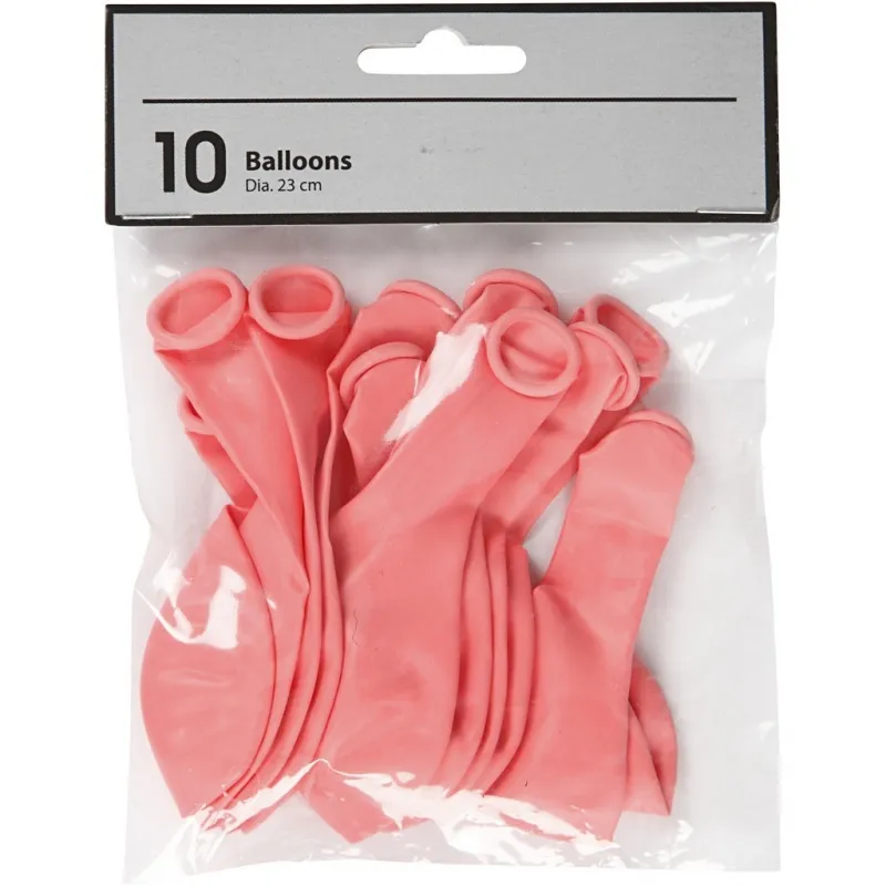 Ballons, D 23 cm, rund, Rosa, 10 Stk/ 1 Pck
