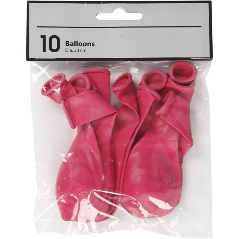 Ballons, D 23 cm, rund, Dunkelpink, 10 Stk/ 1 Pck