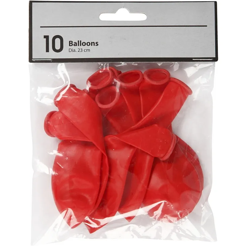 Ballons, D 23 cm, rund, Rot, 10 Stk/ 1 Pck