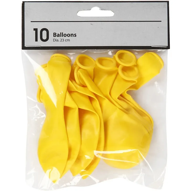 Ballons, D 23 cm, rund, Gelb, 10 Stk/ 1 Pck