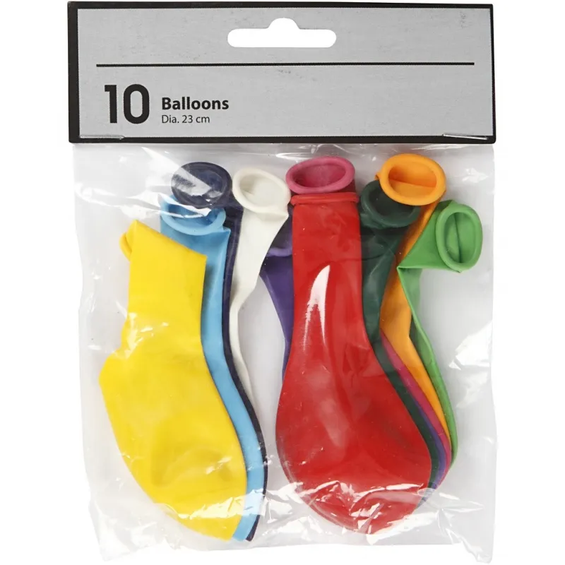 Ballons, D 23 cm, rund, Sortierte Farben, 10 Stk/ 1 Pck