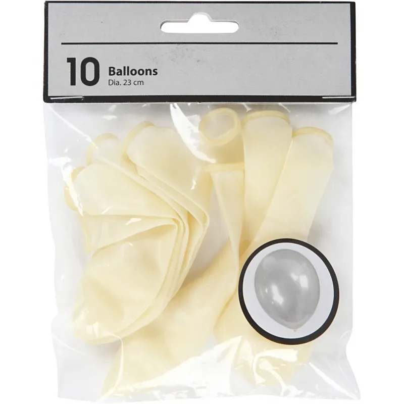 Ballons, D 23 cm, rund, Transparent, 10 Stk/ 1 Pck