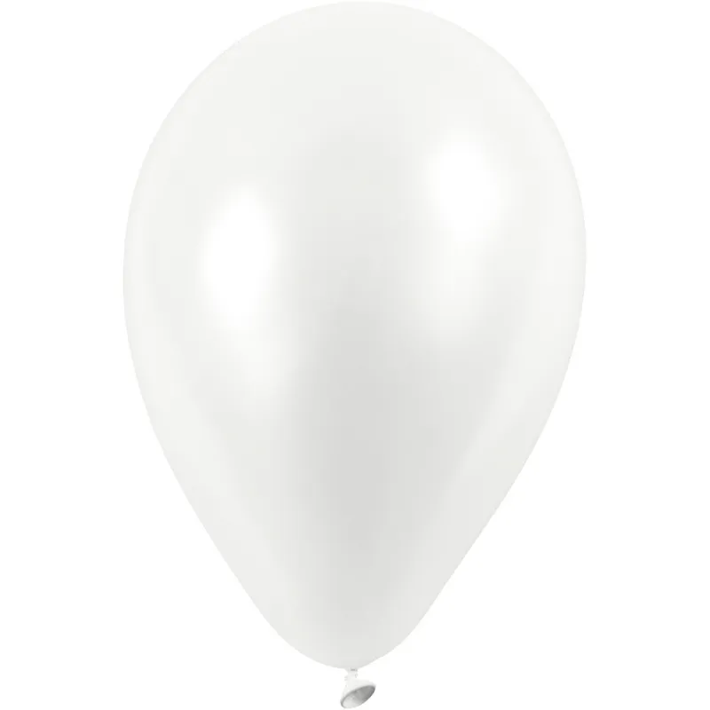 Ballons, D 23 cm, rund, Weiß, 10 Stk/ 1 Pck