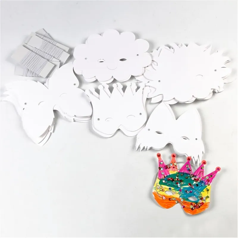 Masken mit elastischem band, H 15-20 cm, 230 g, Weiß, 100 sort./ 1 Pck