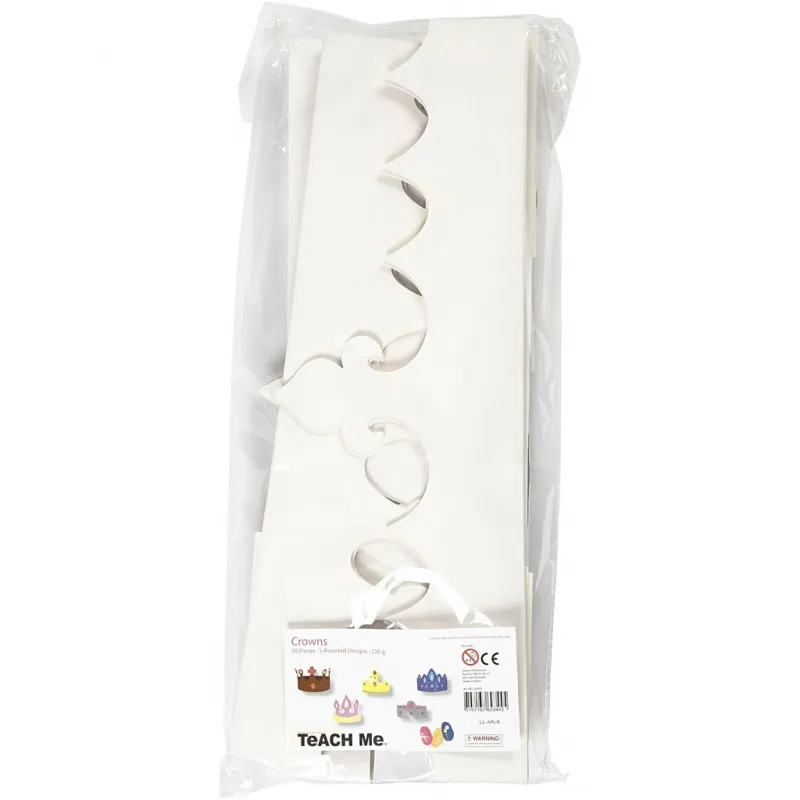 Kronen, H 10-16,5 cm, L 60 cm, 230 g, Weiß, 50 Stk/ 1 Pck
