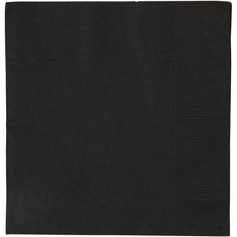Servietten, Größe 33x33 cm, Schwarz, 20 Stk/ 1 Pck