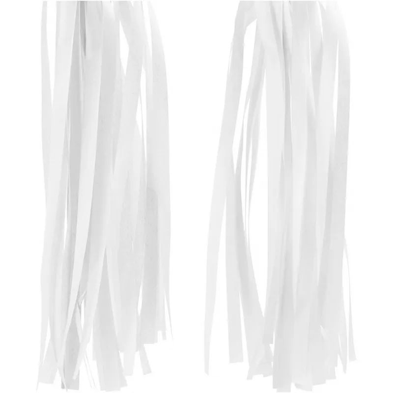 Papier-Quasten, Größe 12x35 cm, 14 g, Weiß, 12 Stk/ 1 Pck
