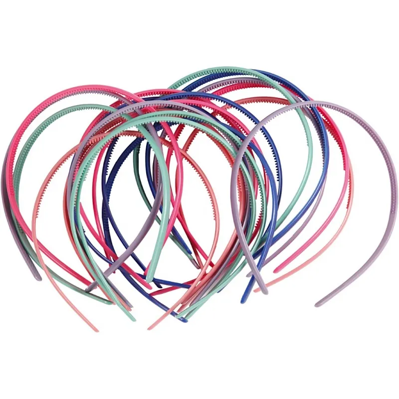 Haarreifen, B 8 mm, Sortierte Farben, 20 Stk/ 1 Pck