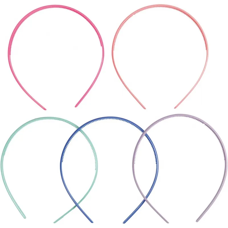 Haarreifen, B 8 mm, Sortierte Farben, 5 Stk/ 1 Pck