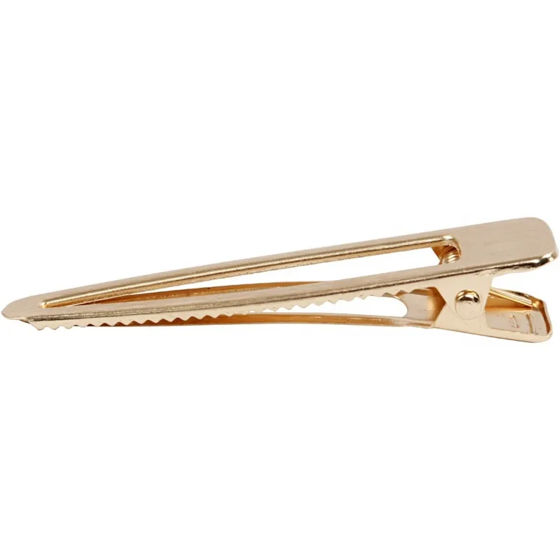 Haarclips, L 75 mm, B 16 mm, Vergoldet, 1 Stk