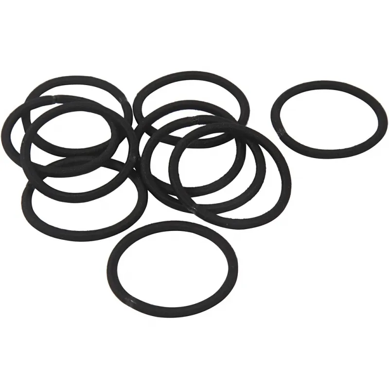 Haargummi, D 45 mm, Dicke 4 mm, Schwarz, 10 Stk/ 1 Pck