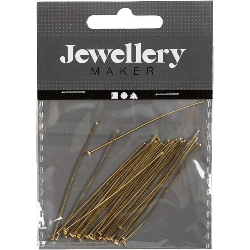 Kopfstift, L 50 mm, Gold, 30 Stk/ 1 Pck