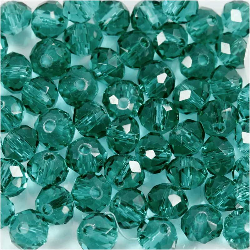 Glasschliffperlen, D 4 mm, Lochgröße 1 mm, Grün, 45 Stk/ 1 Pck