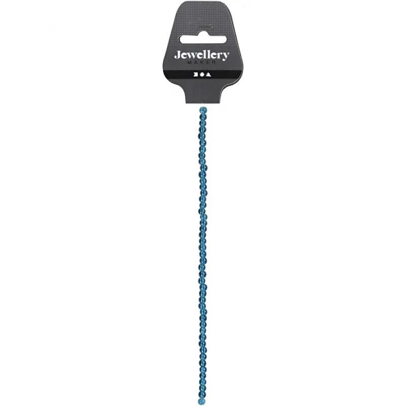 Glasperlen, D 4 mm, Lochgröße 1 mm, Türkis, 45 Stk/ 1 Pck