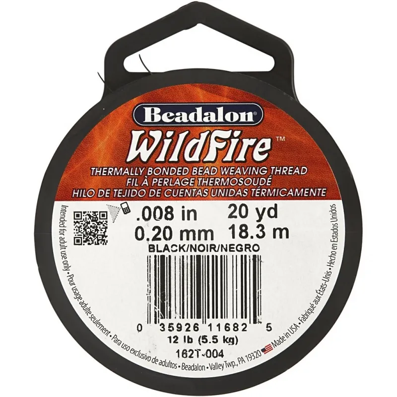 Schmuckfaden, Dicke 0,2 mm, Schwarz, 18.30 m/ 1 Rolle