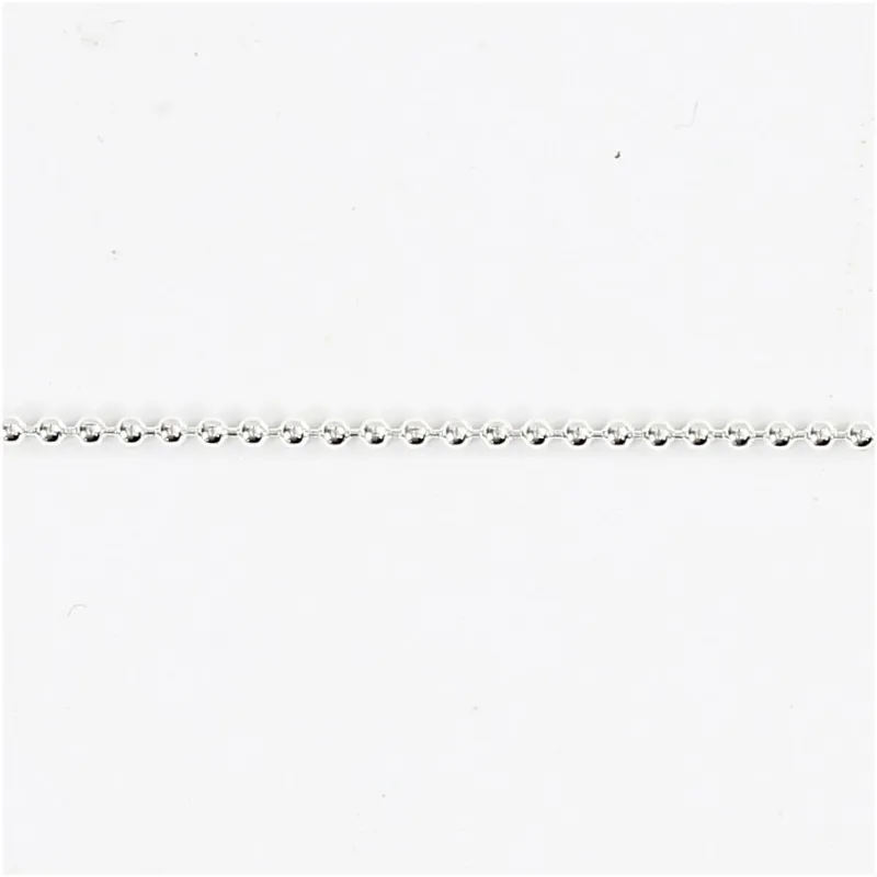 Kugelkette, D 1,5 mm, Versilbert, 1 m/ 1 Pck