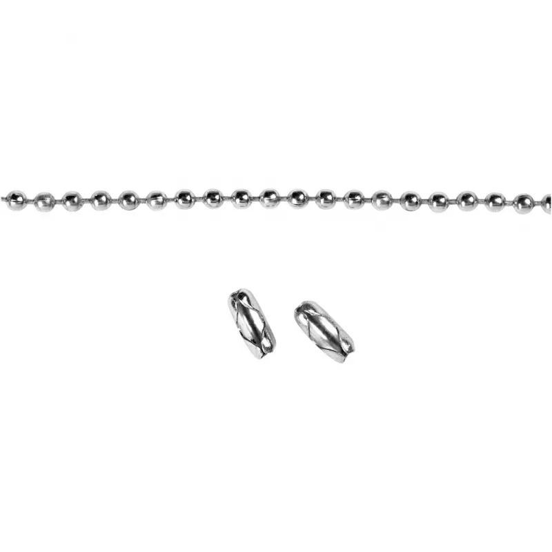 Kugelkette, D 1,5 mm, Versilbert, 3 m/ 1 Rolle