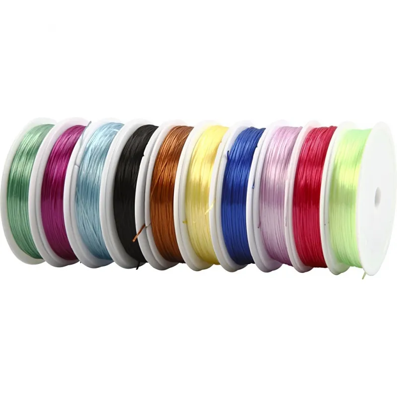 Elastische Schnur, Dicke 1 mm, Sortierte Farben, 250 m, 10x25 m/ 1 Pck