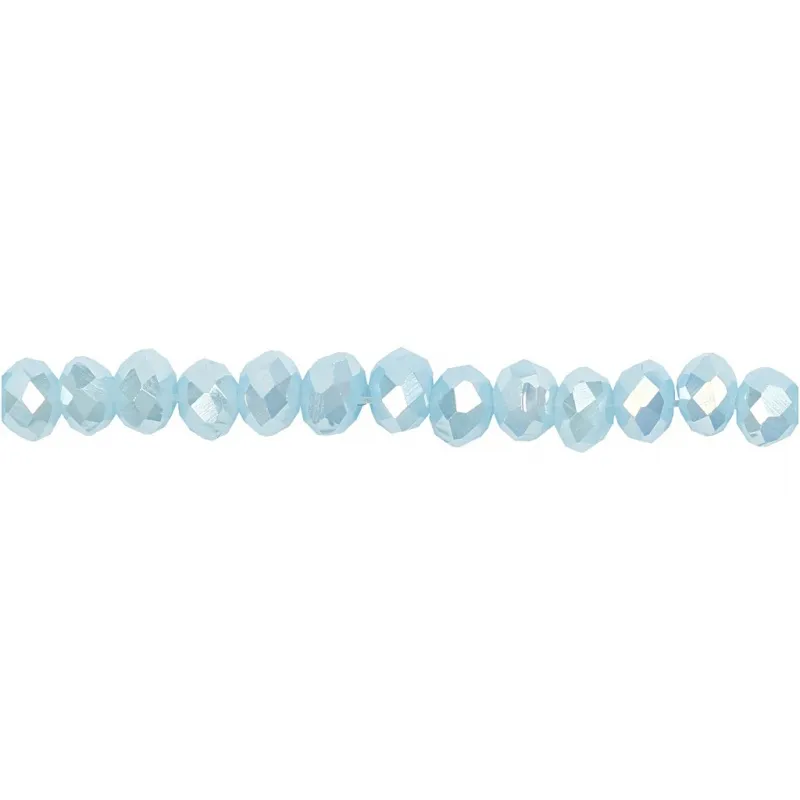 Glasschliffperlen, Größe 3x4 mm, Lochgröße 0,8 mm, Meerblau, 100 Stk/ 1 Pck