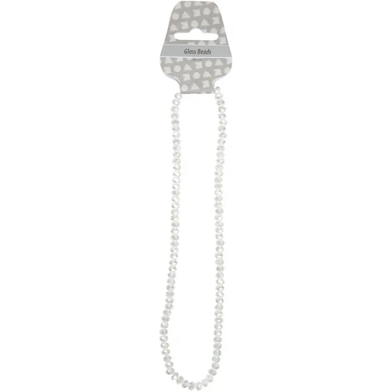 Glasschliffperlen, Größe 5x6 mm, Lochgröße 1 mm, Kristall, 100 Stk/ 1 Pck