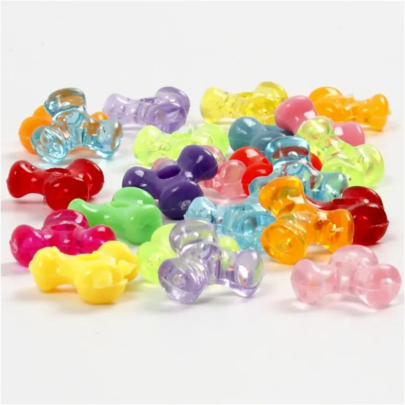 Kunststoffperlen-Mix, D 10 mm, Lochgröße 2 mm, ca. 200 Stk, 65 g, 125 ml/ 1 Pck