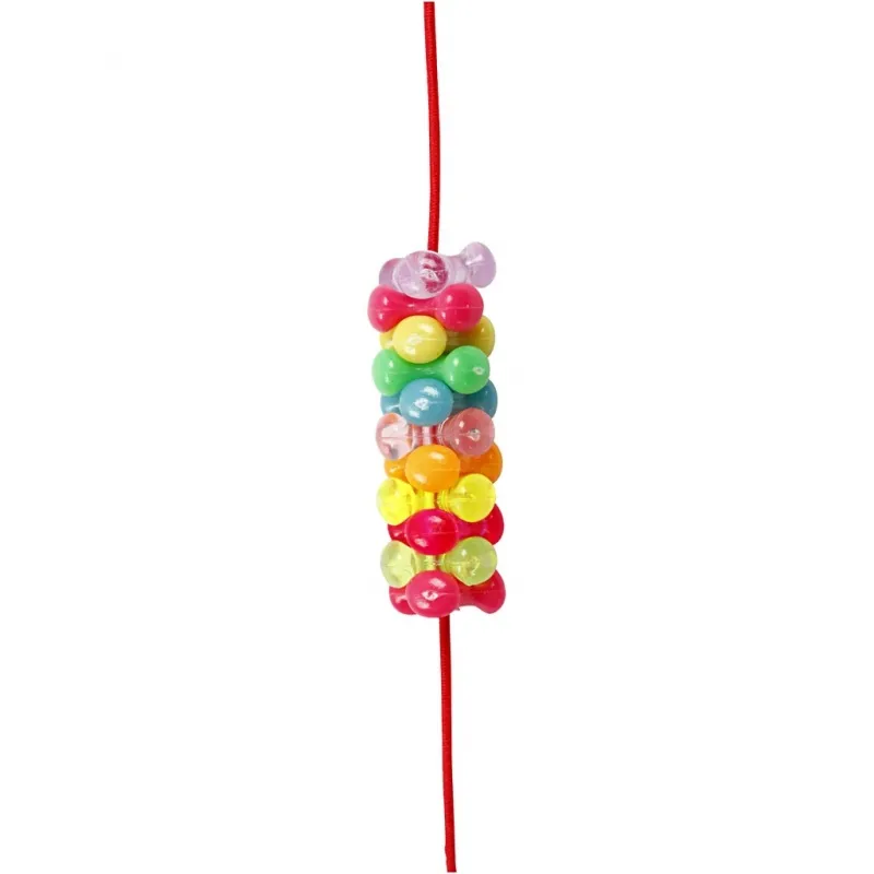 Kunststoffperlen-Mix, D 10 mm, Lochgröße 2 mm, ca. 200 Stk, 65 g, 125 ml/ 1 Pck