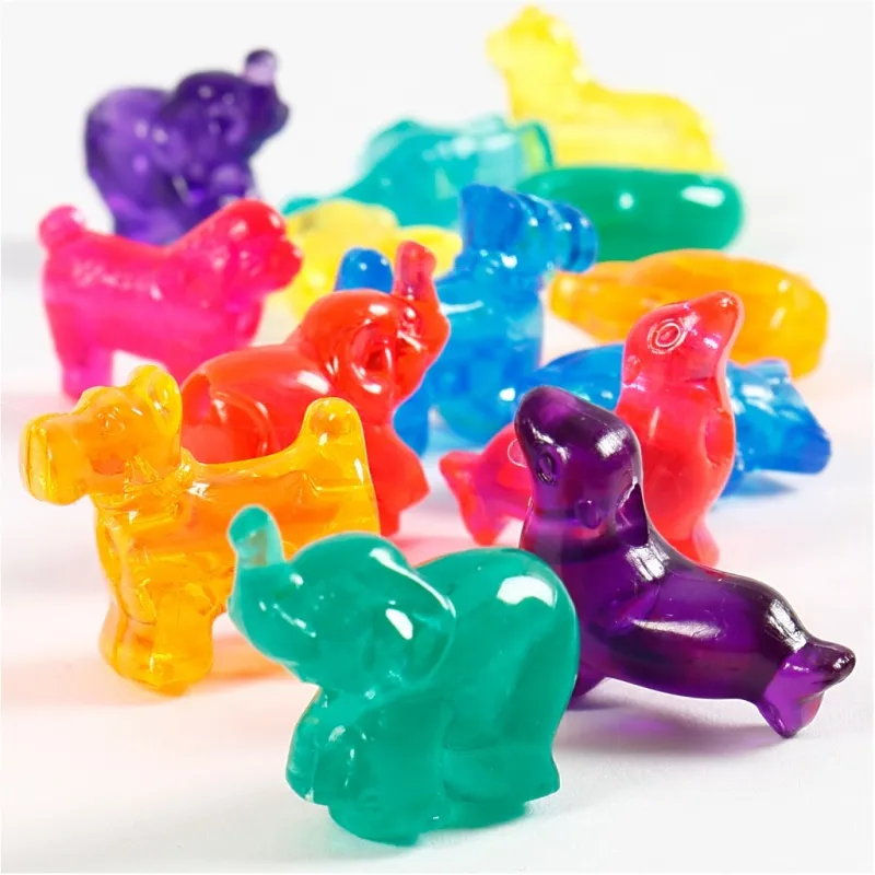 Kunststoffperlen-Mix Figuren, Größe 25 mm, Lochgröße 4 mm, ca. 220 Stk, Perlmuttfarben, 700 ml/ 1 Dose