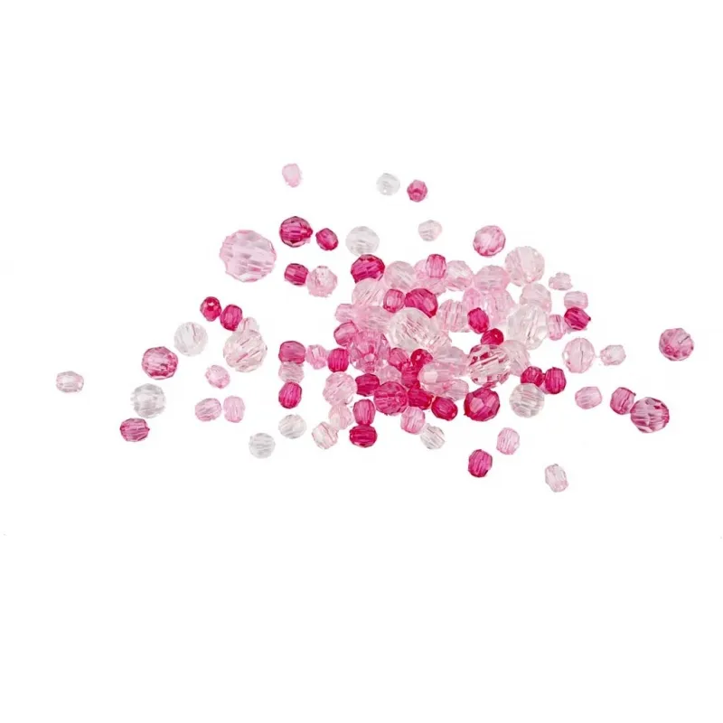 Facettenperlen, Größe 4-12 mm, Lochgröße 1-2,5 mm, ca. 860 Stk, Pink (081), 250 g/ 1 Pck