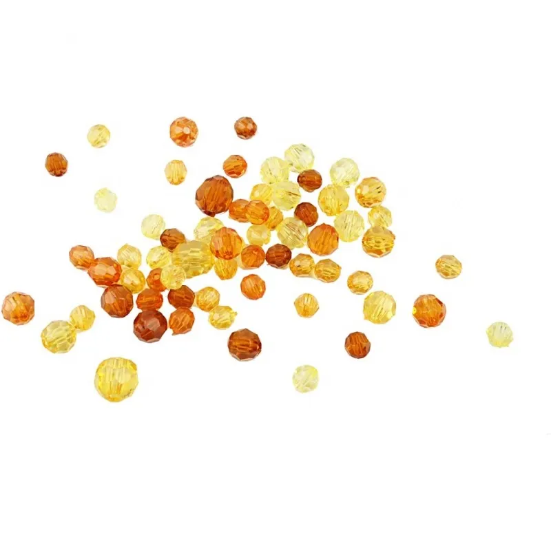 Facettenperlen, Größe 4-12 mm, Lochgröße 1-2,5 mm, ca. 860 Stk, Gelb (32227), 250 g/ 1 Pck