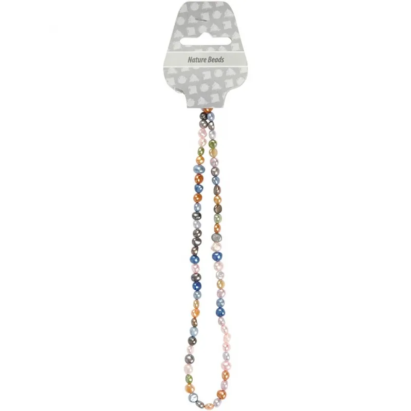 Süßwasserperlen, Größe 5-6 mm, Lochgröße 0,5 mm, 40 cm/ 1 Pck