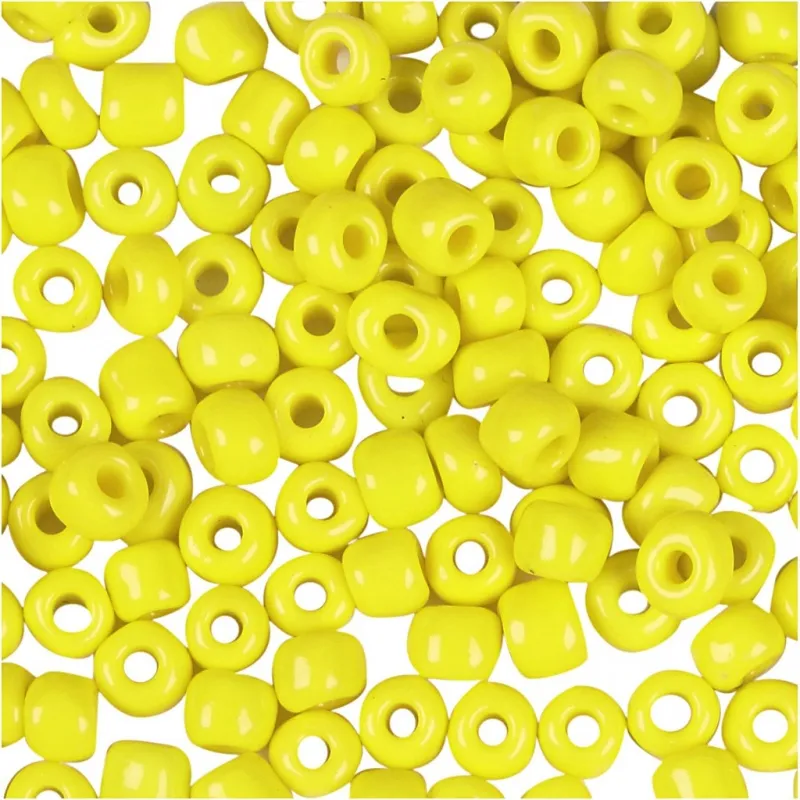 Rocailles-Perlen, D 3 mm, Größe 8/0, Lochgröße 0,6-1,0 mm, Gelb, 25 g/ 1 Pck