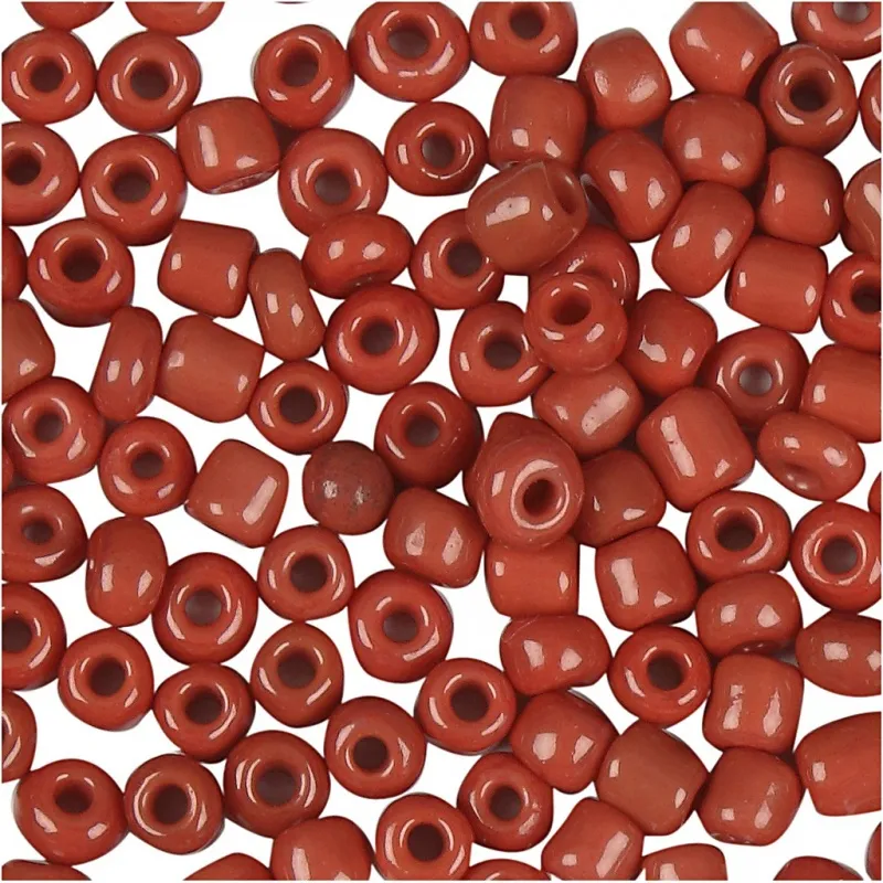 Rocailles-Perlen, D 3 mm, Größe 8/0, Lochgröße 0,6-1,0 mm, Dunkelrot, 25 g/ 1 Pck