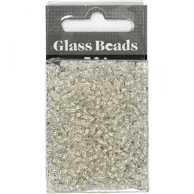 Rocailles-Perlen, D 3 mm, Größe 8/0, Lochgröße 0,6-1,0 mm, Silber, 25 g/ 1 Pck