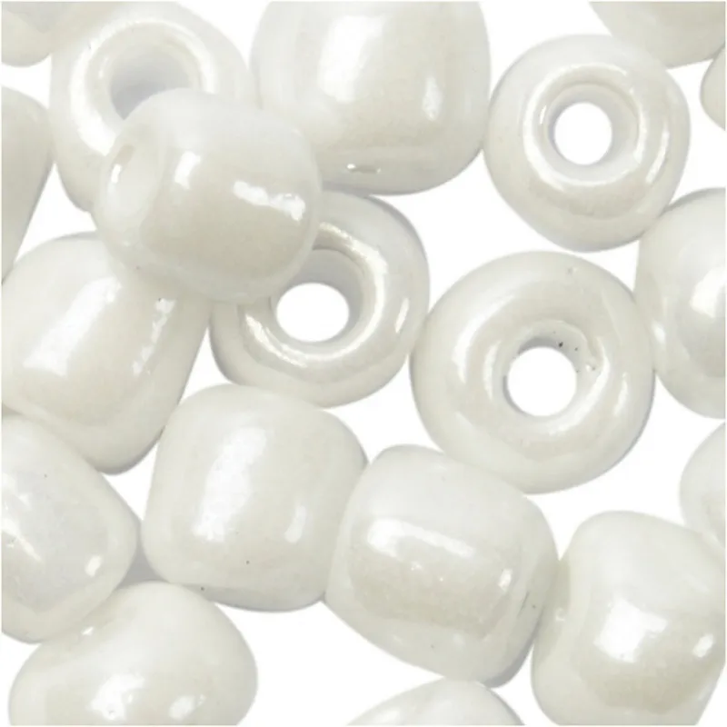 Rocailles-Perlen, D 4 mm, Größe 6/0, Lochgröße 0,9-1,2 mm, Perlmutt, 500 g/ 1 Pck