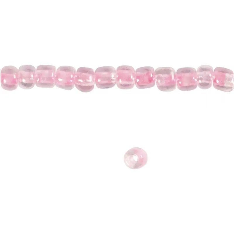 Rocailles-Perlen, D 4 mm, Größe 6/0, Lochgröße 0,9-1,2 mm, Rosa, 25 g/ 1 Pck