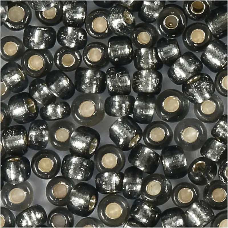 Rocailles-Perlen, D 1,7 mm, Größe 15/0, Lochgröße 0,5-0,8 mm, Graugrün, 500 g/ 1 Btl.