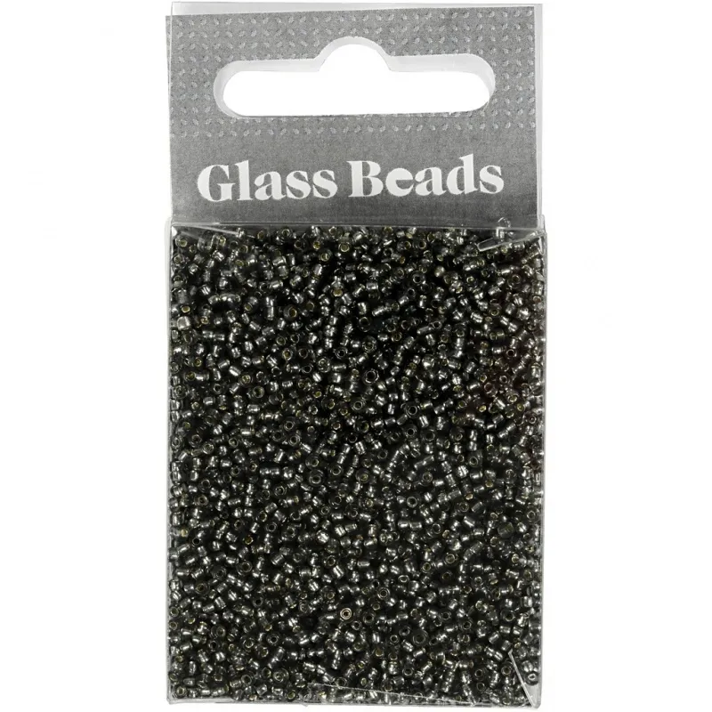 Rocailles-Perlen, D 1,7 mm, Größe 15/0, Lochgröße 0,5-0,8 mm, Graugrün, 25 g/ 1 Pck