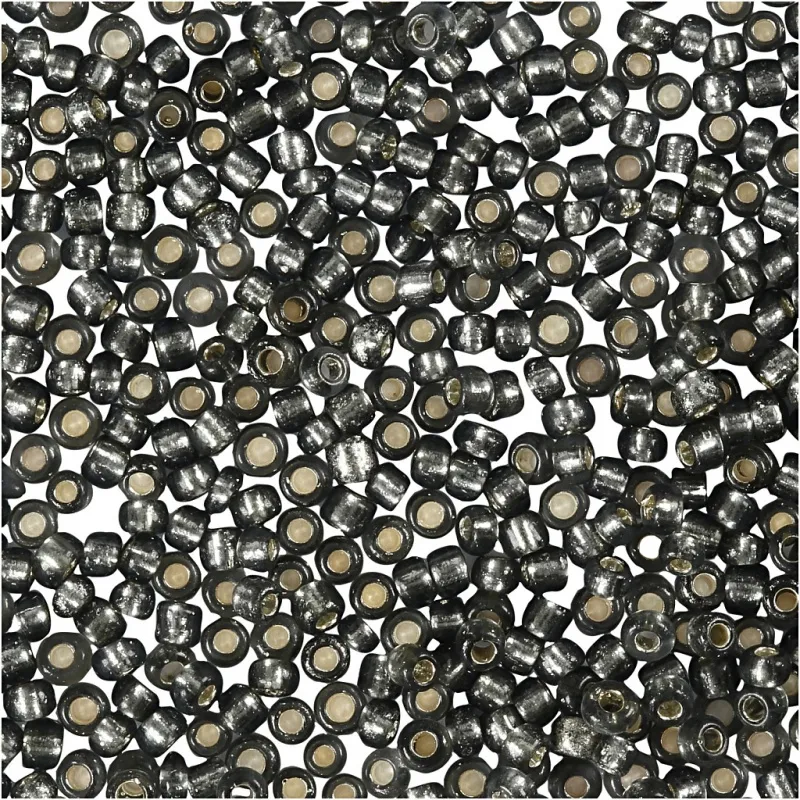 Rocailles-Perlen, D 1,7 mm, Größe 15/0, Lochgröße 0,5-0,8 mm, Graugrün, 25 g/ 1 Pck