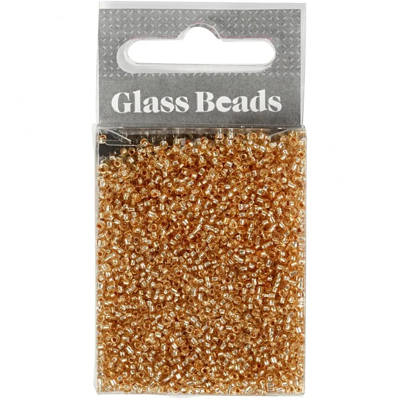 Rocailles-Perlen, D 1,7 mm, Größe 15/0, Lochgröße 0,5-0,8 mm, Pfirsich, 25 g/ 1 Pck