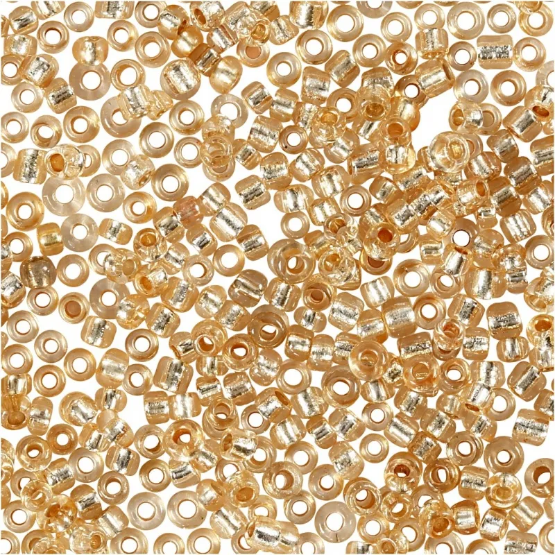 Rocailles-Perlen, D 1,7 mm, Größe 15/0, Lochgröße 0,5-0,8 mm, Pfirsich, 25 g/ 1 Pck
