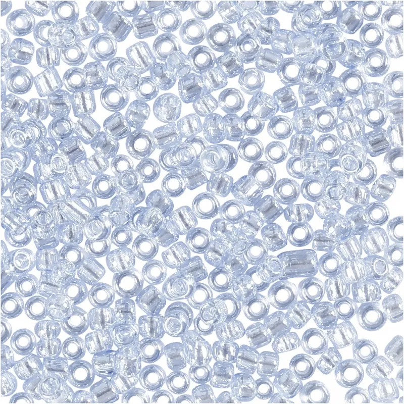 Rocailles-Perlen, D 1,7 mm, Größe 15/0, Lochgröße 0,5-0,8 mm, Hellblau, 25 g/ 1 Pck