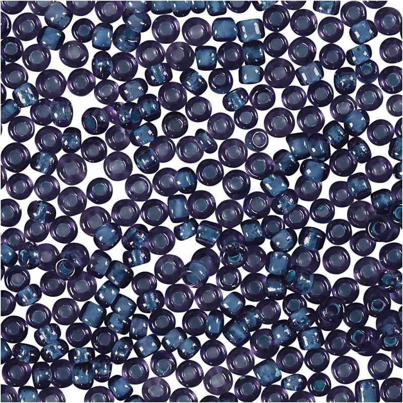 Rocailles-Perlen, D 1,7 mm, Größe 15/0, Lochgröße 0,5-0,8 mm, Flieder, 25 g/ 1 Pck