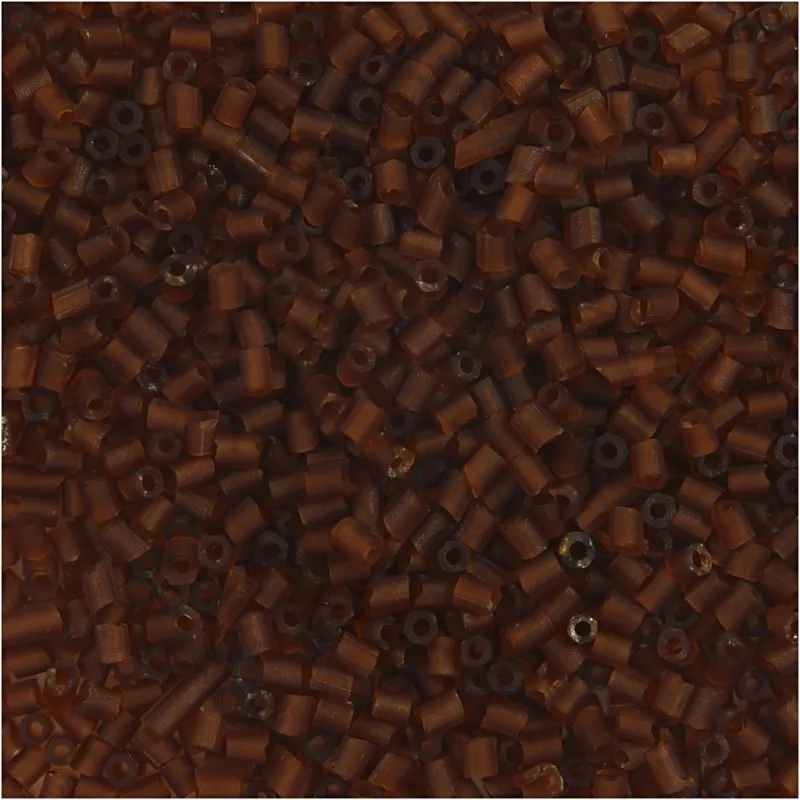 Rocailles-Perlen 2-cut, D 1,7 mm, Größe 15/0, Lochgröße 0,5 mm, Braun, 500 g/ 1 Btl.