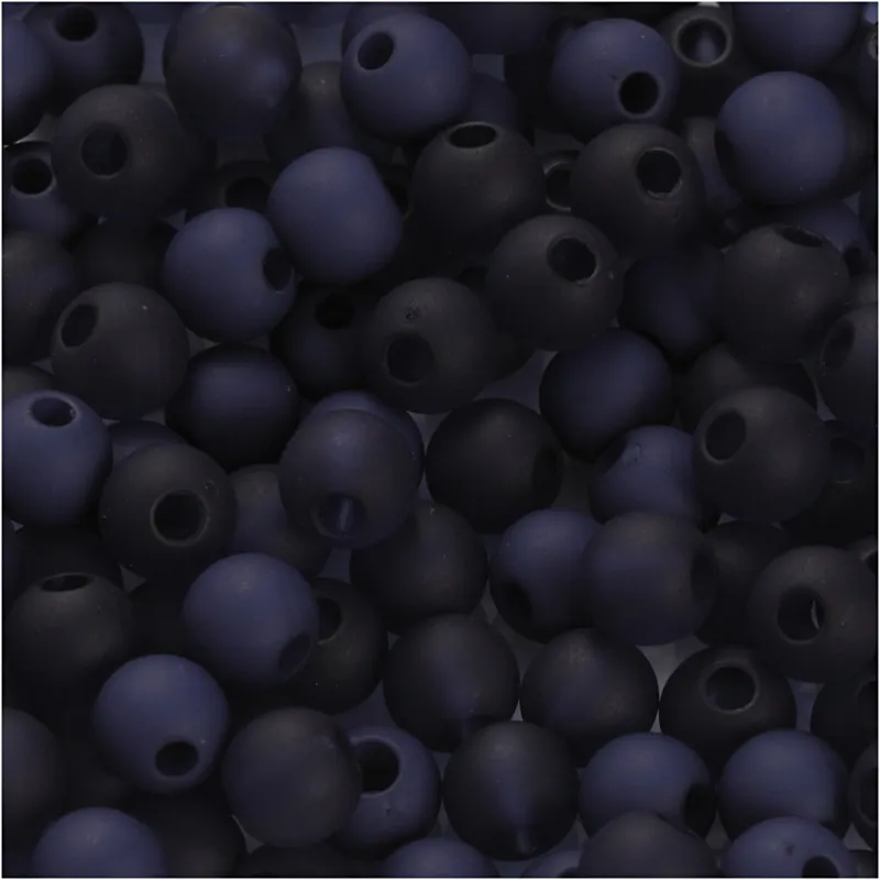 Kunststoffperlen, D 6 mm, Lochgröße 2 mm, ca. 150 Stk, Blau, 40 g/ 1 Pck