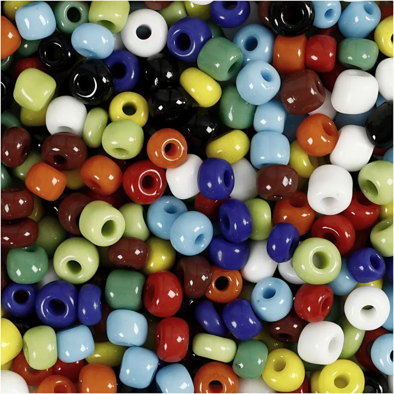 Rocailles-Perlen, D 4 mm, Größe 6/0, Lochgröße 0,9-1,2 mm, Sortierte Farben, 1000 g/ 1 Dose