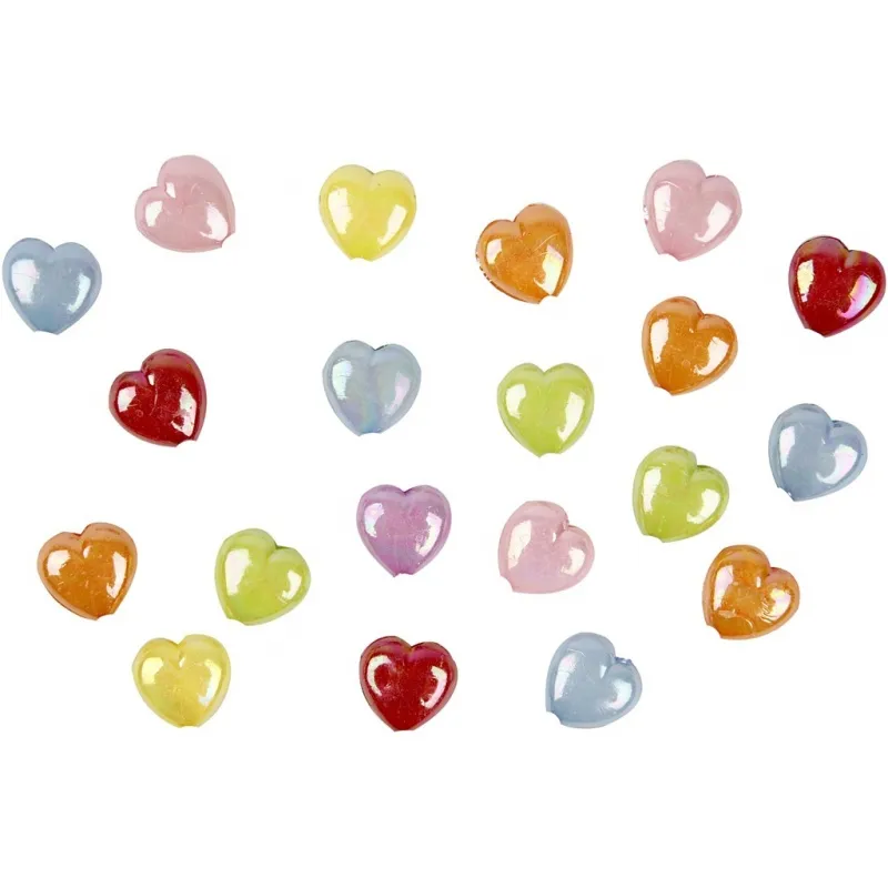 Herzperlen, Größe 25x15 mm, Lochgröße 3 mm, ca. 100 Stk, 70 g, 125 ml/ 1 Pck