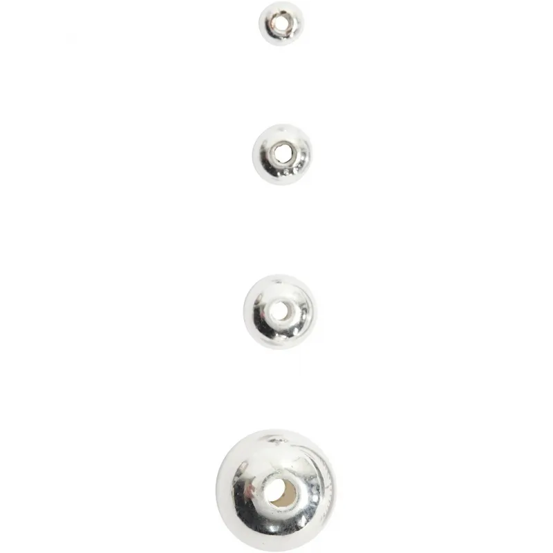 Schmuckperlen, D 3 mm, Lochgröße 0,7 mm, Silber, 150 Stk/ 1 Pck