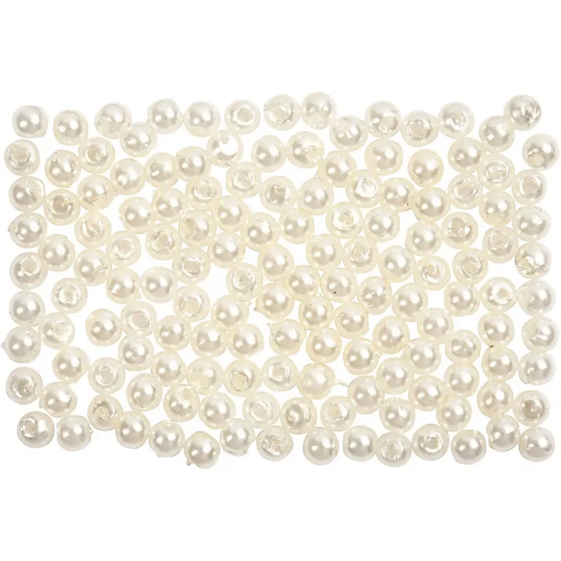 Schmuckperlen, D 3 mm, Lochgröße 0,7 mm, Perlmutt, 150 Stk/ 1 Pck